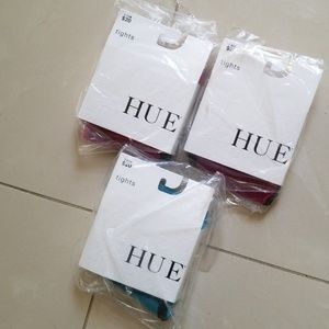3 Pairs New HUE Stockings with Black Tuxedo Stripe